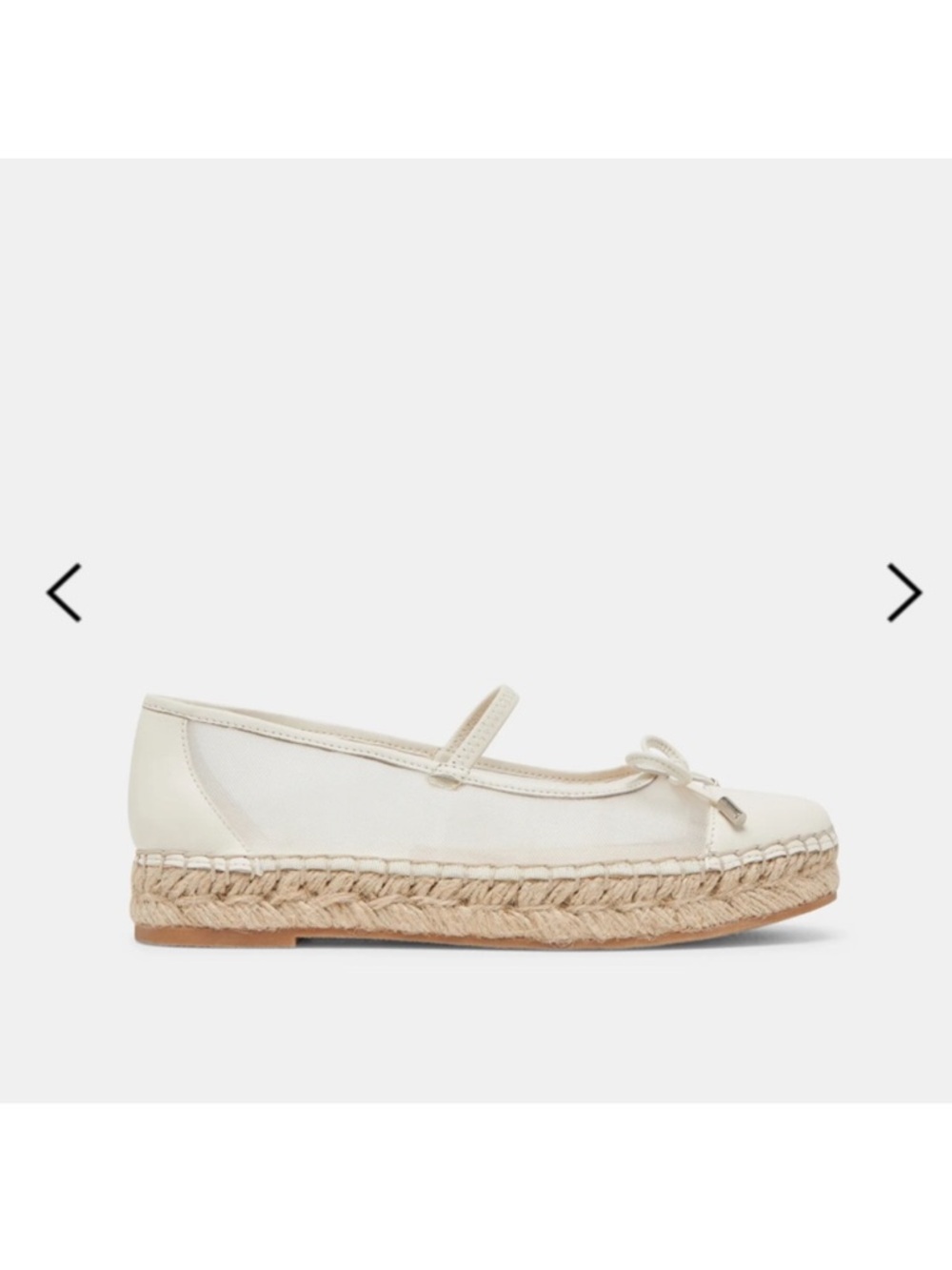 Dolce Vita Cream Mary Jane Espadrille Flats with Bow - Picture 2 of 7